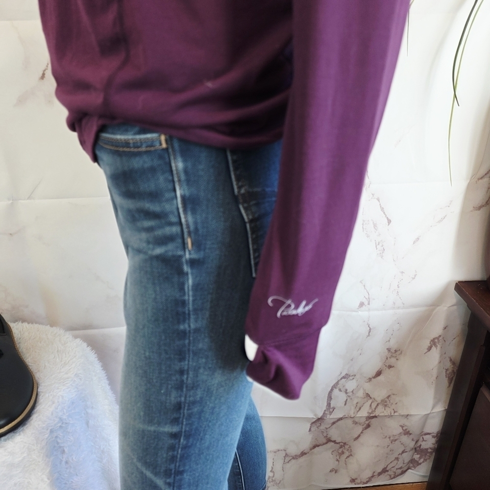 Paradox Women's Long Sleeve Wool Blend Drirelease Plum Top - Picture 3 of 7